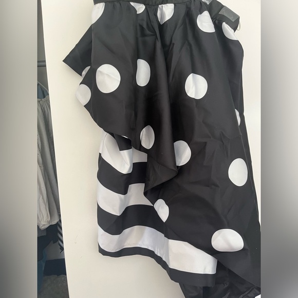 Polka Dots on outside peplum w/stripes on inside pencil skirt. B/W 3X NWT - Picture 6 of 7